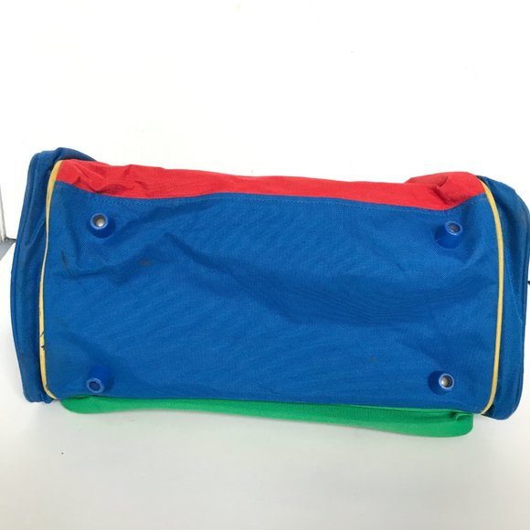 Vintage United Colors of Benetton Blue Green Red Duffel Travel Bag Weekender - Picture 6 of 16